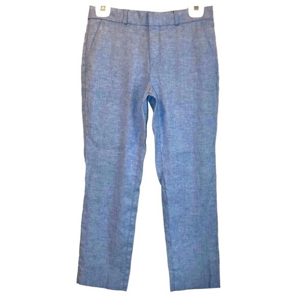 Banana Republic Avery Straight Ankle Length Pants in Blue/White Twill Women’s 2P - Picture 2 of 6
